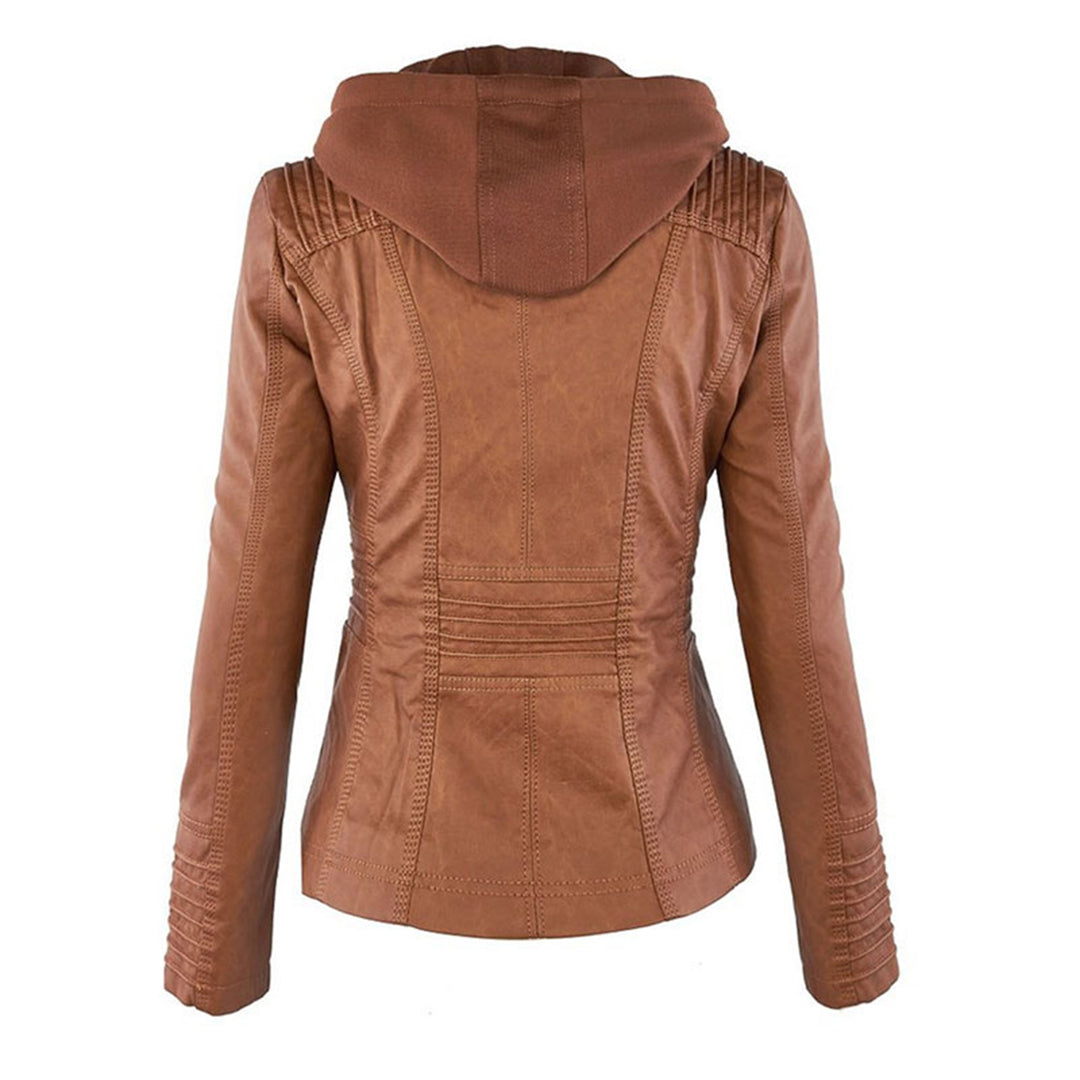 Leandra - Chaqueta de Piel con Capucha